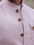 Soft Pink Linen Waistcoat - Aurangzeb