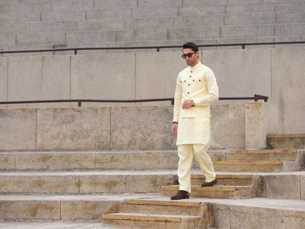 Buttercream Safari Waistcoat - Akbar