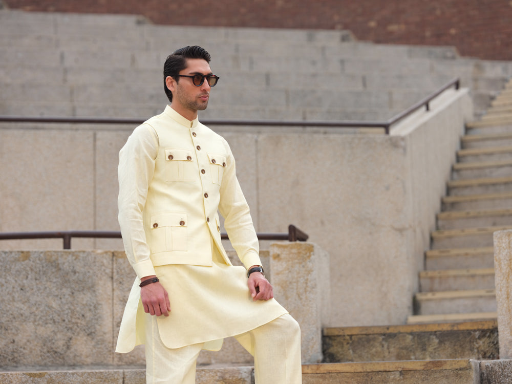 Buttercream Safari Waistcoat - Akbar