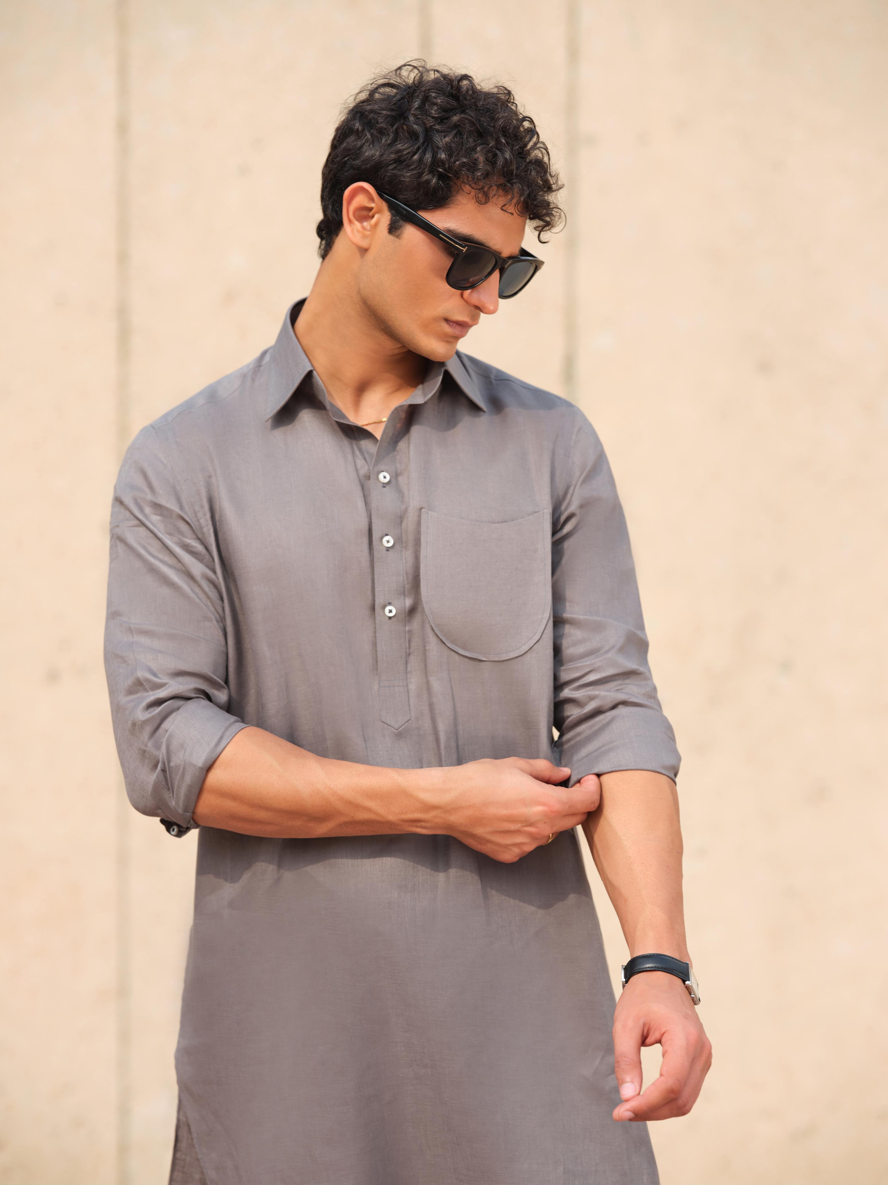 Graphite Ash Kurta Trouser