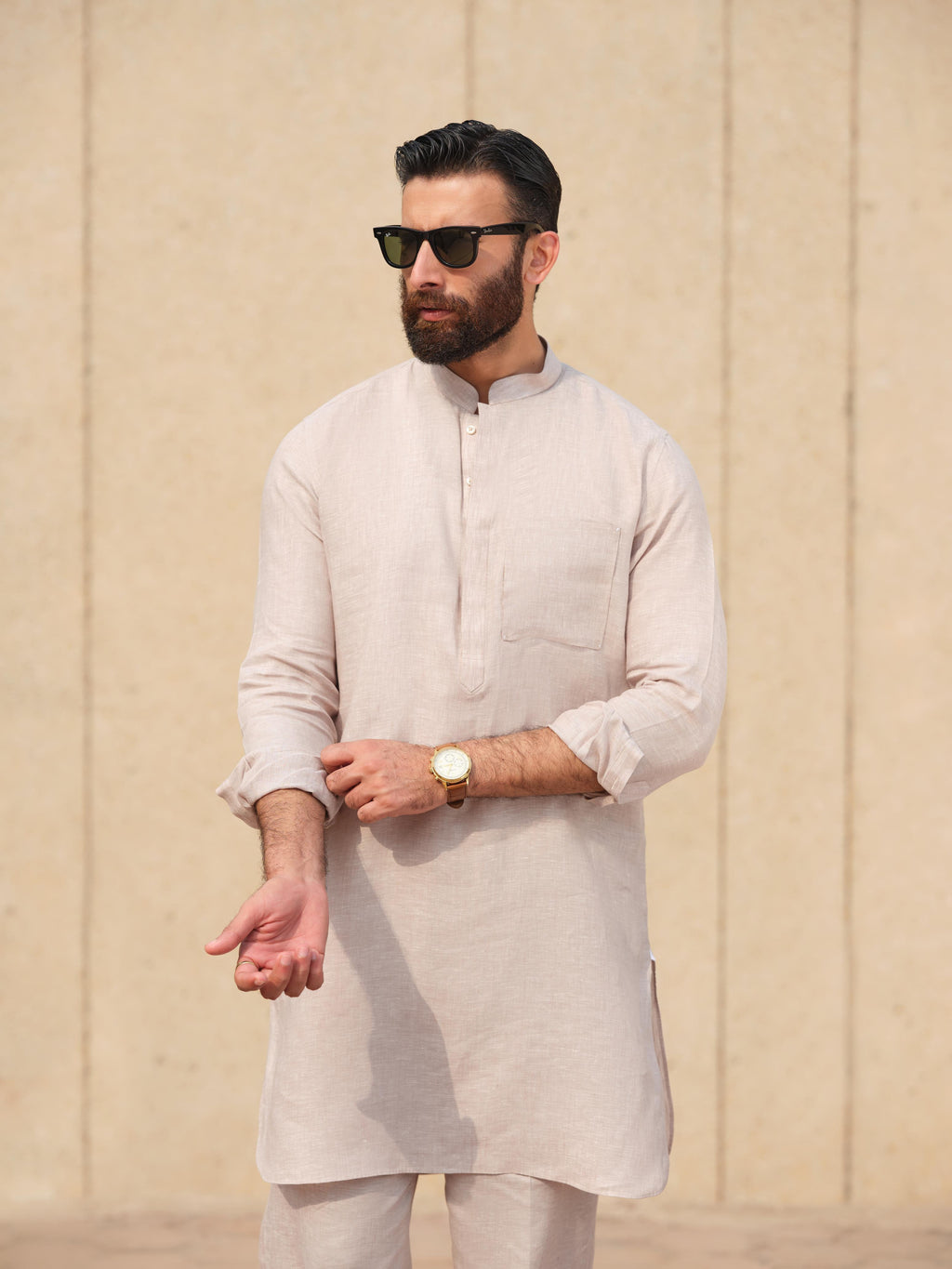 Sandstone Beige Kurta Trouser
