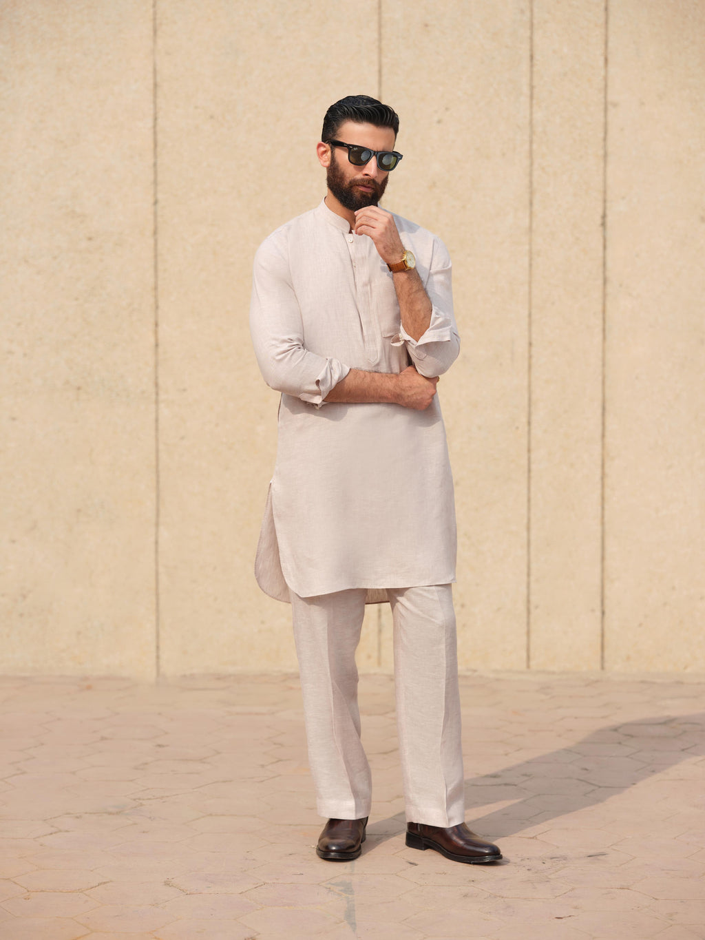 Sandstone Beige Kurta Trouser
