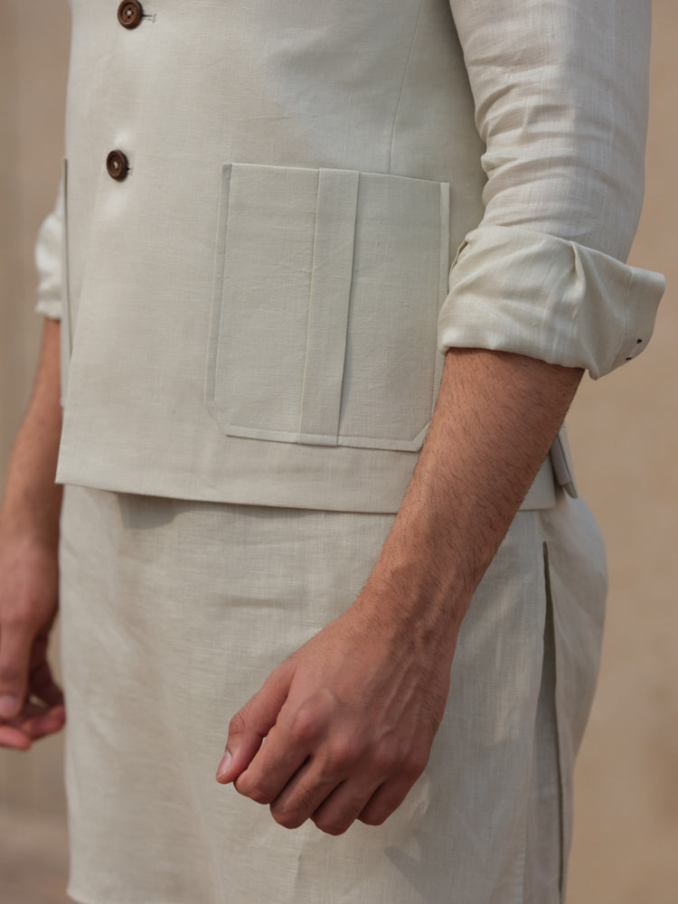 Ecru Harmony Waistcoat - Jahandar Shah