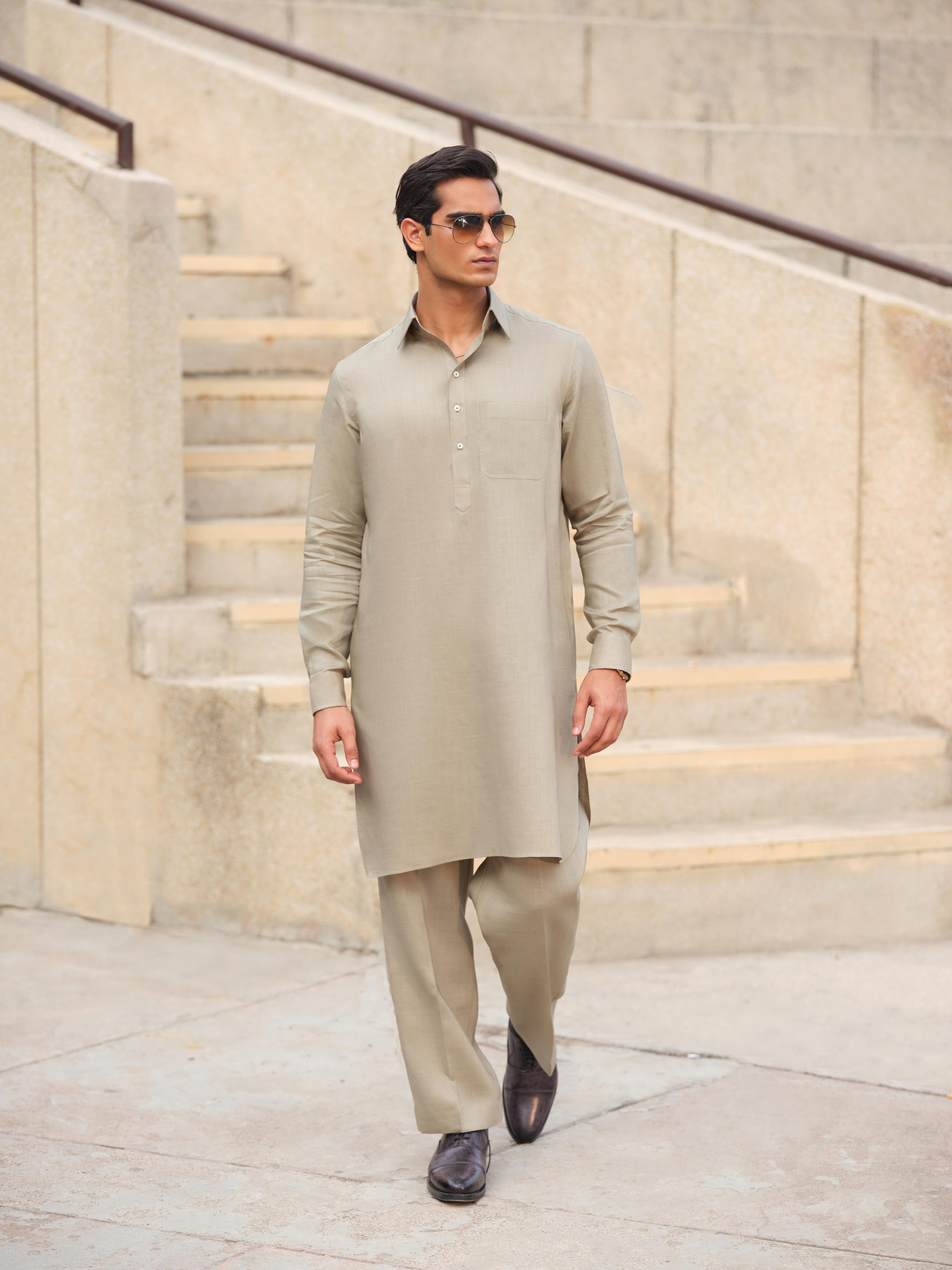 Khaki Kurta Trouser Main image