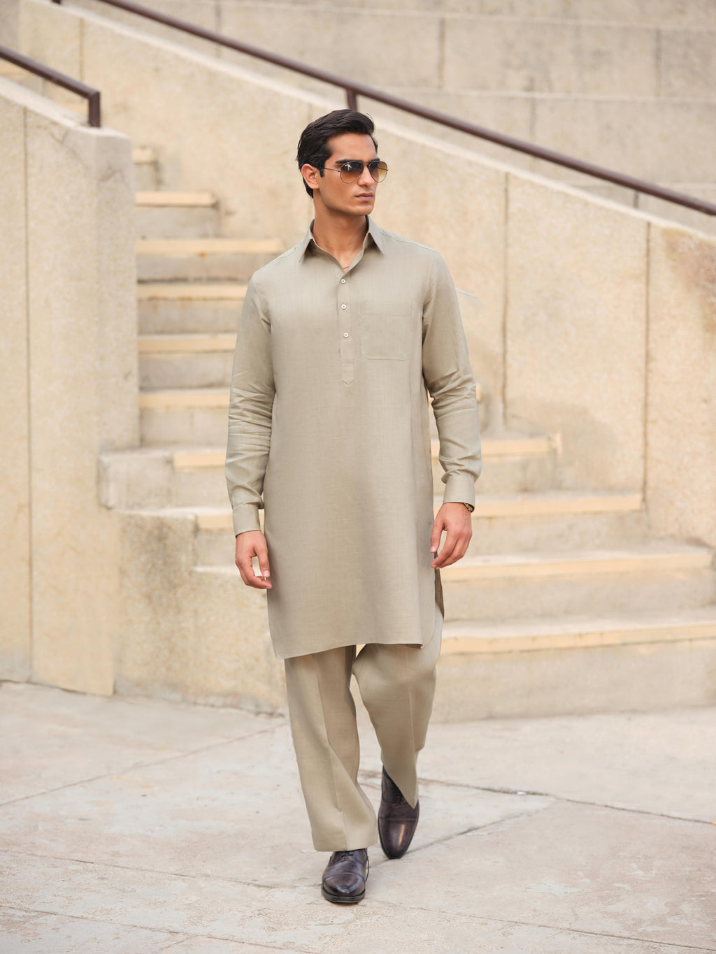 Khaki Kurta Trouser
