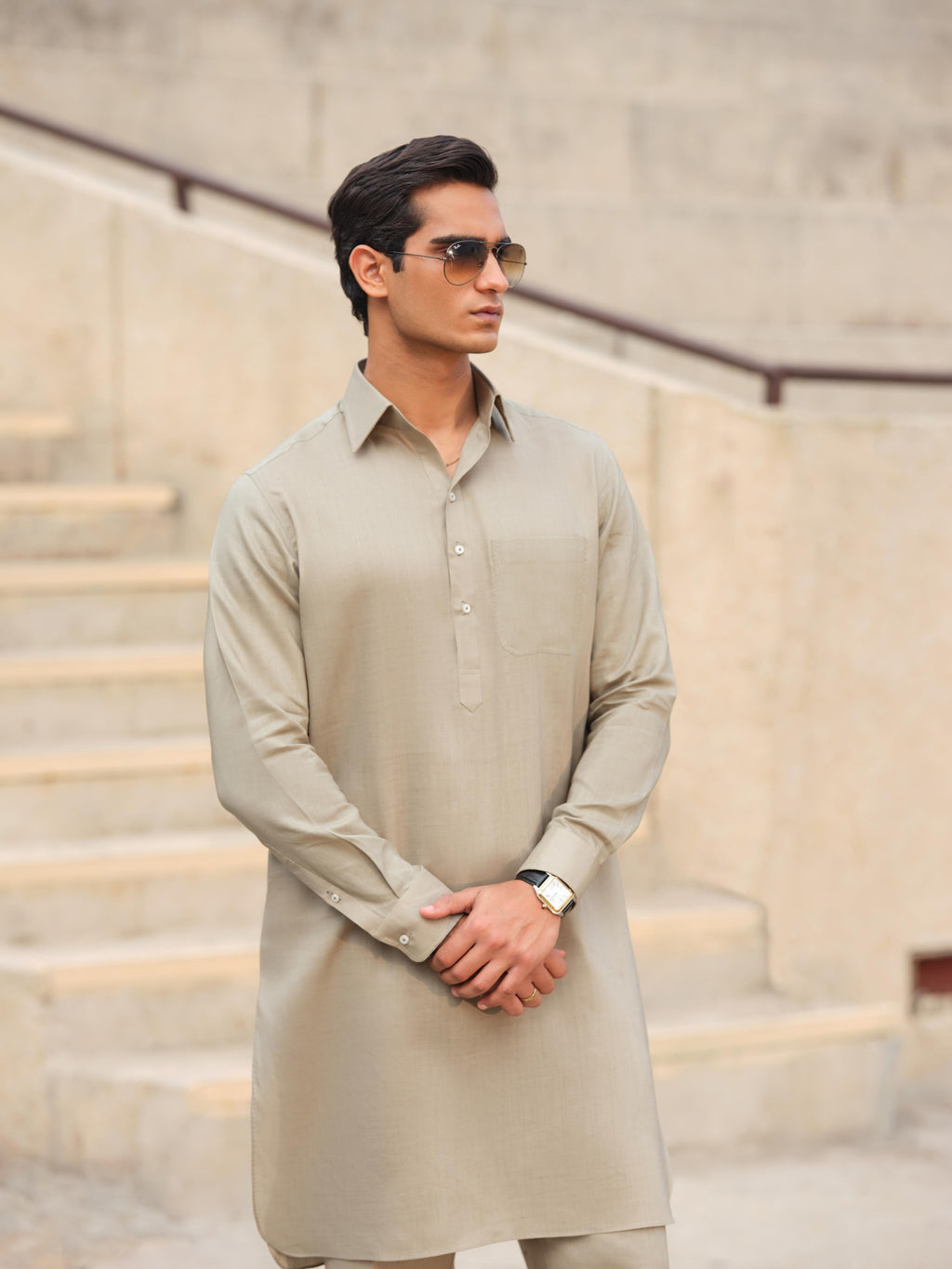 Khaki Kurta Trouser