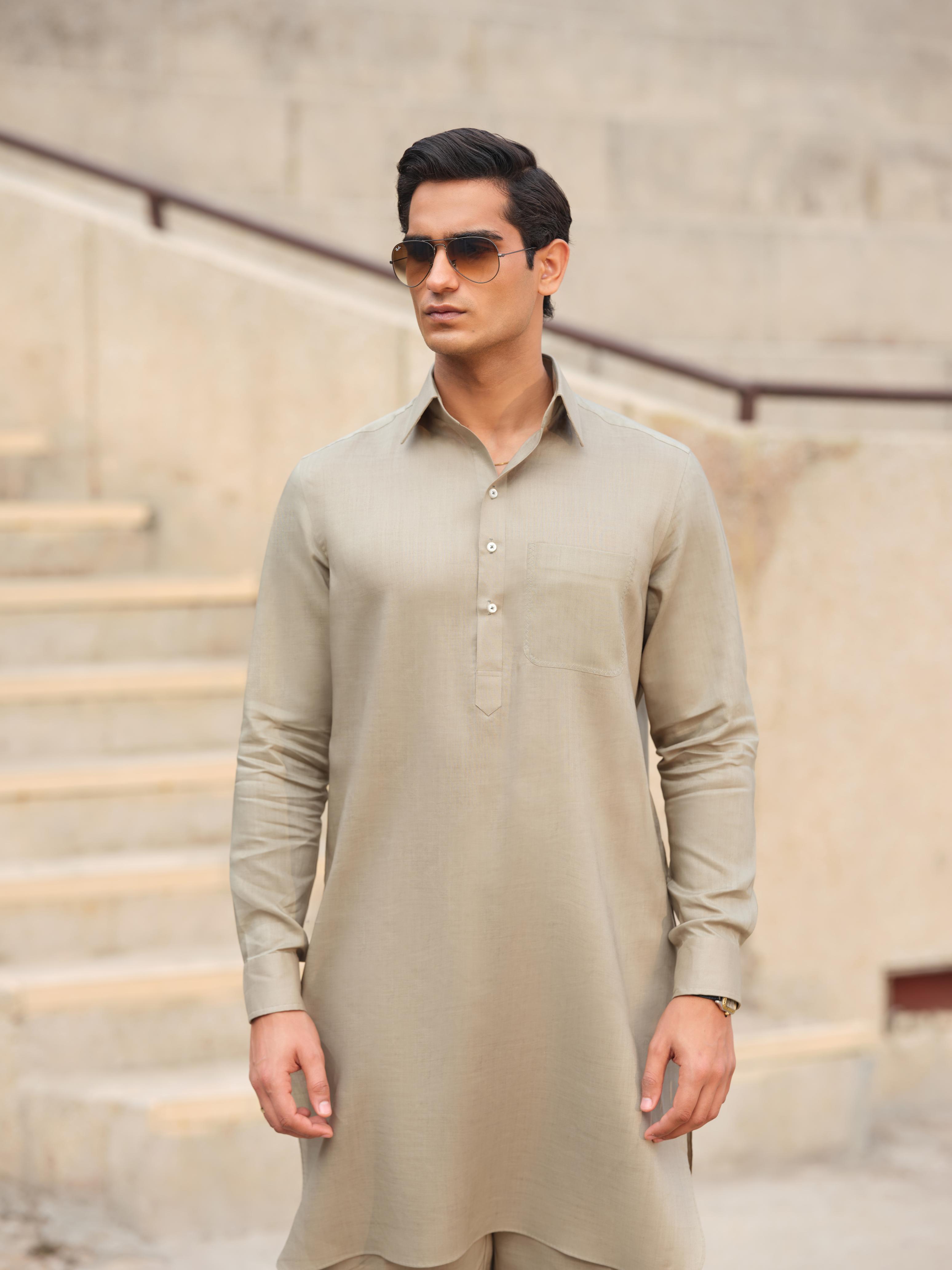 Khaki Kurta Trouser Secondary image