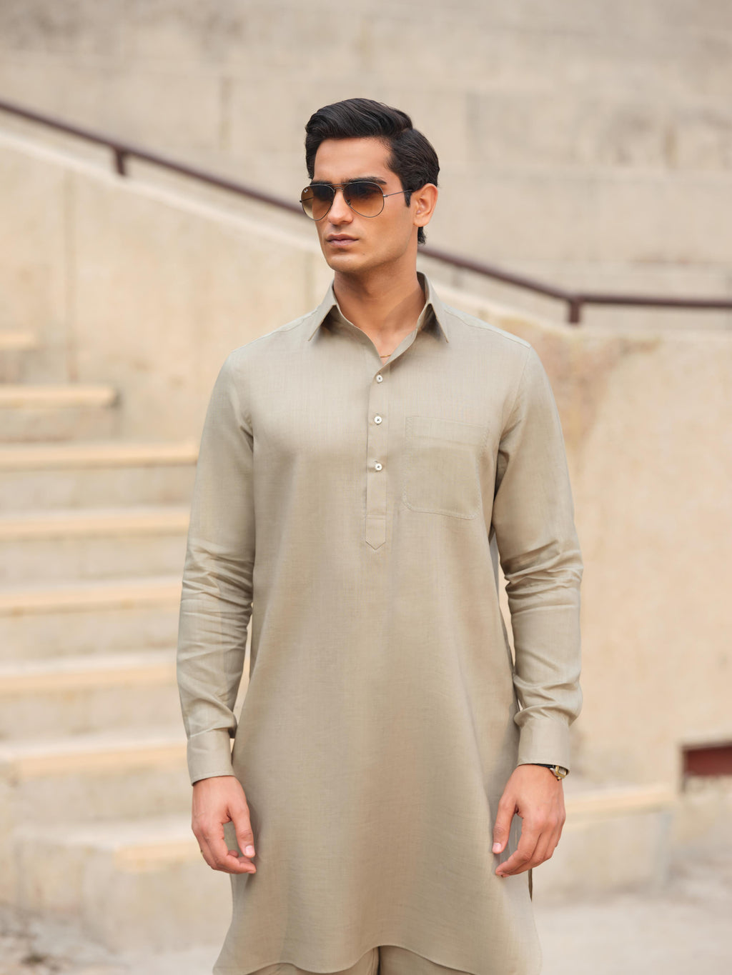 Khaki Kurta Trouser