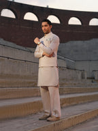 Rose Beige Linen Waistcoat - Jalal